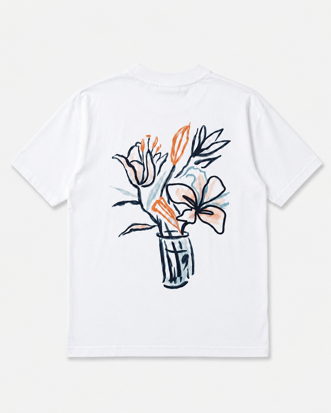 Camiseta Oversized FLORES - Marfil